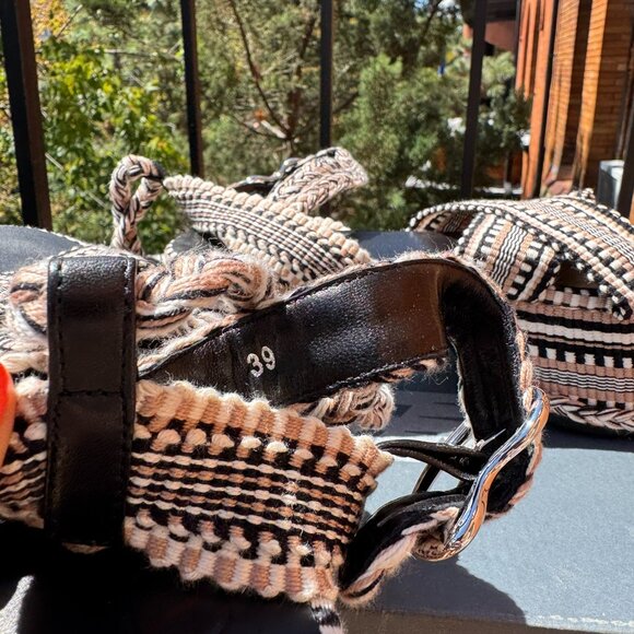 New Amambaih Beatriz Wrap Platform Sandals Black Tan Cream Free People 9/39 - Picture 9 of 12